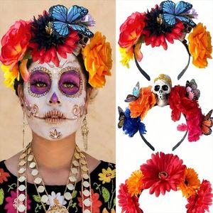 Diadema de Flores Coloridas para Mujer, Decoración Mexicana para Fiestas, Halloween, Festivales, Accesorio para el Cabello - Product Image 2