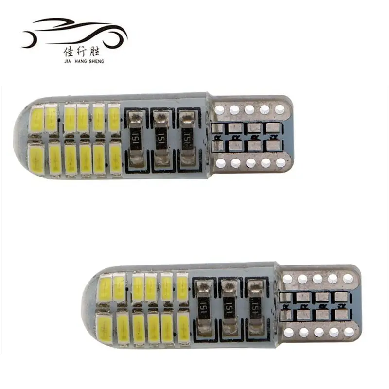 New Wholesale Led T10 Silicone 24SMD 3014 LED Car led W5W 194 t10 24LED 3014 Wedge Lamp Parking Bulb 12V