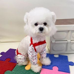 Pet Clothes Dog Harness Red Knit Adjustable All Seasons Protective Wear For Small Medium Dogs Bichon Frise Teddy - Product Image 2