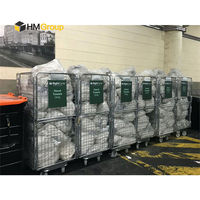 Chariot à linge commercial pliable et galvanisé à 4 côtés en acier doux avec roues bon marché