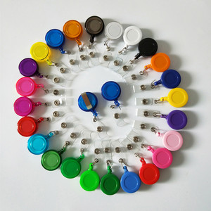 Eco-friendly Round ABS Retractable Lanyard Nurse <b>ID</b> Badge <b>Holder</b> with Reel Clip Customized Logo for Office & School Supplies - Product Image 1