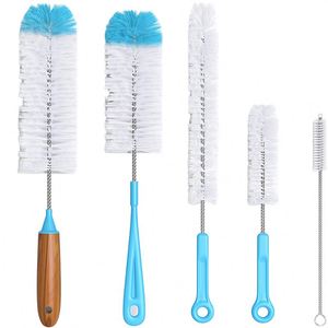 Lot de 5 nettoyeurs de biberons et de tubes à long manche en nylon PP pour la maison, idéal pour le nettoyage des bouteilles de sport à goulot étroit et des tuyaux VCPC - Product Image 1
