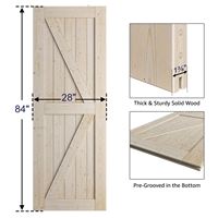 Porte coulissante de grange en bois de pin massif fini, design moderne en K-frame, certifiée BSCI RheTech, avec intérieur en fibre de verre, garantie 3 ans
