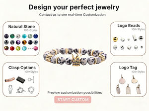 กำไลข้อมือประดับลูกปัดชุบทองร้อน กำไลข้อเท้ารูปมงกุฎสำหรับผู้หญิงและผู้ชาย ลายเรขาคณิตสำหรับงานแต่งงานและเป็นของขวัญ - Product Image 5