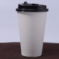 Couvercles de tasses à café en plastique jetables 80mm/90mm Couvercle à boire droit à bouche plate en matériau PS résistant à la chaleur noir/blanc