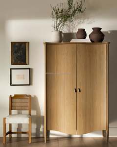 <span class=keywords><strong>Armario</strong></span> de Madera Contemporáneo Francés MYHOME con 2 Puertas y Estante, <span class=keywords><strong>Armario</strong></span> de Madera Maciza de Fresno, Mueble de Dormitorio - Product Image 5