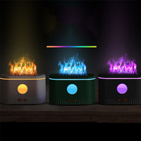 Nouveau Design 200ML, diffuseur d'aromathérapie, humidificateur de flamme personnalisé, Simulation d'huile essentielle, diffuseur d'arôme de flamme avec lumière 7led
