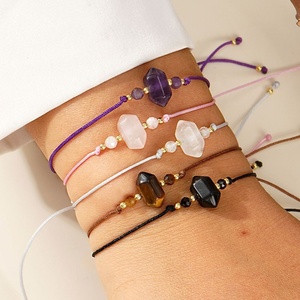 Bracelet de perles en pierre naturelle personnalisé par un designer, bijoux zodiacaux en cristal de guérison, tendance, plaqué or 18 carats, ensembles unisexes - Product Image 2