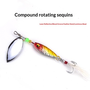 Señuelo de Pesca al por Mayor de Fábrica, 11g 18g, con Lentejuelas Giratorias de Plomo y Anzuelo, para Pescar Lubina de <span class=keywords><strong>Boca</strong></span> <span class=keywords><strong>Grande</strong></span> - Product Image 4