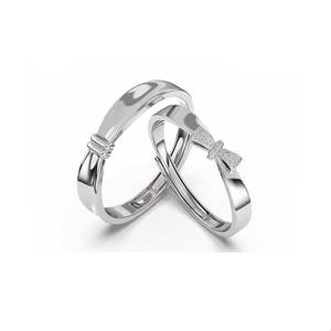 <span class=keywords><strong>Bague</strong></span> de couple en forme de cœur, design plaqué argent pur S925, style luxe léger, cadeau commémoratif pour la Saint-Valentin - Product Image 4