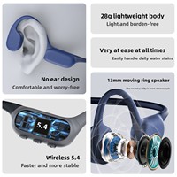 G18 Cross-Border Bone Conduction Wireless pour BT Headphones Indicateur de batterie LED pour le sport Running Cycling Listening