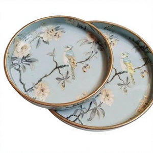 Bandeja de Madera MDF con Estampado Meena de Lujo, Plato Decorativo para Servir Té, Café, Desayuno, Decoración del Hogar, Regalo de Boda y Festividades - Product Image 2