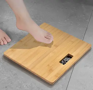 Environmental Protection Bamboo Plate Household Electronic Body Scale Multifunctional Weighing Scale Factory Direct Sales
