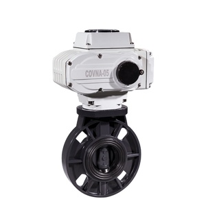 วาล์วผีเสื้อพลาสติก PVC พร้อมตัวกระตุ้นไฟฟ้าแบบหมุน 24V DC แบบหน้าแปลนคู่ ขนาด DN200 8 นิ้ว ซีลยาง EPDM สำหรับคำสั่งซื้อเร่งด่วน COVNA - Product Image 2