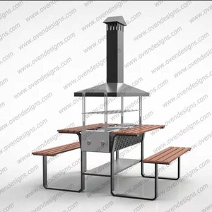 User Friendly Design Combined Type Infrared Gas Oven Social Grilling <b>Table</b> and Chair <b>BBQ</b> Grilling <b>Table</b> With Anti-scalding Mesh - Product Image 2