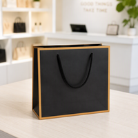 Sac cadeau personnalisé en kraft avec bordure métallisée, sac de transport en papier durable pour emballage de cadeaux de festival et de mariage