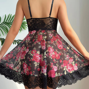 Vente en gros de robes longues à fleurs de haute qualité, ensemble soutien-gorge et culotte, lingerie sexy pour femmes - Product Image 5