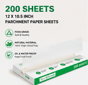 Feuilles de papier sulfurisé prédécoupées 12x10,5 pouces, qualité alimentaire, jetables, pour gâteaux, forme rectangulaire, antiadhésives, outils de pâtisserie - Product Image 3