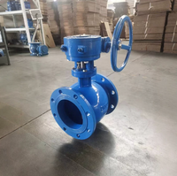 Vanne à demi-sphère à double excentricité à vis sans fin, à brides, en métal, avec joint rigide WCB DN50 DN1200 pour pipeline de boues minières et eaux usées