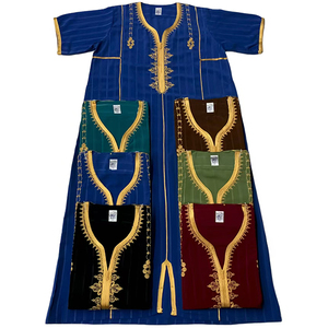 Ccy批发定制阿拉伯朱巴刺绣男士Thobe Al Haramain睡眠丝绸Thobe短袖摩洛哥Thobe - Product Image 5