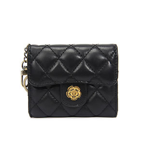 קלאסי פרח קמליליה קלאסי פרח פרח חתוך חתוך בעל כרטיס שטוח מעצב נשים בעל כרטיס עור אמיתי - Product Image 1