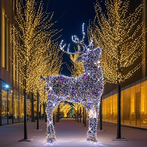 <span class=keywords><strong>Reno</strong></span> <span class=keywords><strong>Navideño</strong></span> Gigante de Metal <span class=keywords><strong>Iluminado</strong></span> en 3D, Personalizable, de Tamaño Real, Decorativo para Exteriores, con Luz LED - Product Image 5