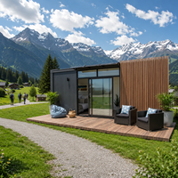 Développement de cabanes de parc paysager avec maison conteneur extensible de 20 pieds, conception modulaire préfabriquée pour l'hébergement de loisirs en plein air