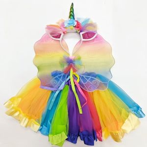 <span class=keywords><strong>Disfraz</strong></span> de princesa de Halloween para niñas, falda tutú de tul con <span class=keywords><strong>piruleta</strong></span>, diadema, alas, vestido de arcoíris para ropa de actuación - Product Image 2