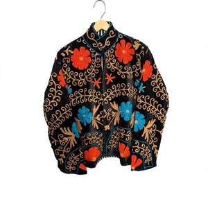 Hand Embroidered Velvet Suzani Jacket Bohemian Winter Wear <b>Coat</b> Jacket Floral Velvet Suzani Embroidered Birthday Gifts For Her - Product Image 1
