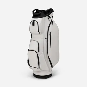 PRIMUS GOLF Manufacturer Custom Logo Luxury White Golf Bag 6/14 Way Velour Divider High-end Leather Golf Cart Bag