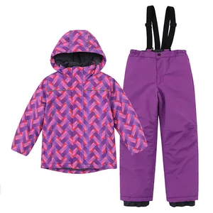 Custom Boy Kids Windproof Waterproof Warm Coat Pants Ski Snow Wear Girl SKI Suit Sets Kids Snowsuit