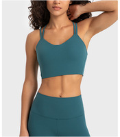 Vente en gros de soutien-gorge de yoga sexy pour femme dos croisé soutien-gorge d'entraînement sportif coussinets fixes côtelés bretelles fines filles actives de grande taille
