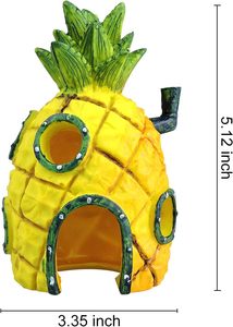 Jaune Aquatique Cave Hide Hut Résine Aquarium Décorations Écologique En Plastique Fish Tank Ornement Carré Betta Fish House Sac - Product Image 2