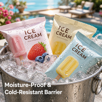 Sachets personnalisés pour sandwichs à la crème glacée, emballages pour bâtonnets glacés, enveloppes en plastique Mylar, sachets en plastique à scellage arrière pour crème glacée