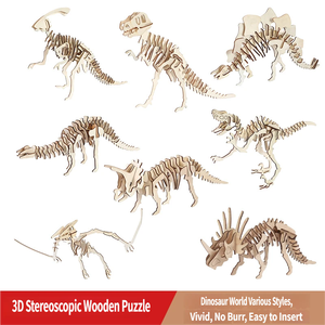 Rompecabezas 3D de Dinosaurio de Madera Creativo, Juguete Educativo para Niños, Desarrolla Habilidades de Resolución de Problemas, Explora el Aprendizaje Prehistórico, Diversión DIY - Product Image 2