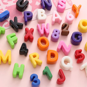 Perle Acriliche Giganti con Foro Grande, <span class=keywords><strong>Lettere</strong></span> Spesse per Braccialetti Fai-da-Te, Catene per Cellulari e Ciondoli per Borse - Product Image 2