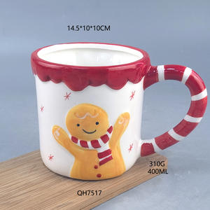 Taza <span class=keywords><strong>de</strong></span> cerámica <span class=keywords><strong>de</strong></span> Papá Noel invertida creativa americana Europea pintada a mano en relieve adornos navideños cuidadosamente seleccionados - Product Image 6