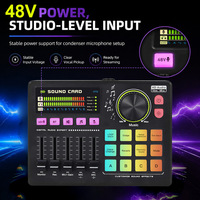 Tarjeta de Sonido YF800 48V Phantom Power 48kHz para Estudio, Monitoreo de Retorno de Audio, Control de FX Personalizados, Kit para Sala de Grabación en Vivo