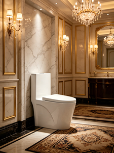 WC monobloc à chasse <span class=keywords><strong>d</strong></span>'<span class=keywords><strong>eau</strong></span> silencieuse, design moderne en céramique à faible absorption <span class=keywords><strong>d</strong></span>'<span class=keywords><strong>eau</strong></span>, pour projets hôteliers - Product Image 3
