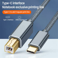 Cable de Impresora USB C a USB B 2.0 con Trenzado de Nailon, Cable de Impresora Cuadrado USB C a USB B para Oficina y Hogar, Cable de Escáner Tipo C a USB B