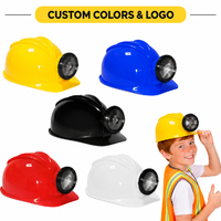 Casque de mineur personnalisé avec logo et lumière, en plastique coloré, accessoire de déguisement pour enfants pour Halloween et fêtes costumées
