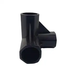Fabricante China Personalizado ABS PP PVC PA Accesorio de tubería de plástico negro Tapones de tubería de plástico de 4 vías
