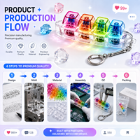 Customizable Anime Acrylic UV Printed Square Design Light Keychain Keycap Switch Fidget Clicker Lightweight Stress Relief Toy