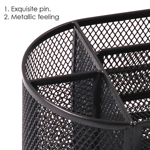 Foska Large Metal Multifunction <strong>Desk</strong> <strong>Tidy</strong> Metal Mesh <strong>Organiser</strong> Set Office Tray Pencil Pen Holder 9 Compartments with Drawer - Product Image 4