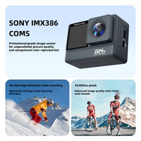 DLC 5K Stabilisation gyroscopique 6 axes Écran double avant-arrière étanche 30M WiFi Zoom 2x-7x pour ski, cyclisme, plongée, vlog en extérieur