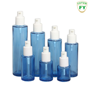 20 ml/30 ml/40 ml/60 ml/100 ml/120 ml emballage cosmétique lisse bleu lotion pompe pulvérisateur vide bouteille en verre - Product Image 5