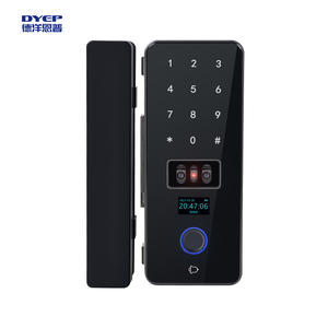 Умный замок для стеклянных офисных дверей (рамка/без рамки), открытие отпечатком пальца, кодом или картой - Product Image 1