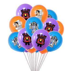 Decoración regalo niños juguetes Banner Cake Topper Skibidi inodoro altavoz TV Camara hombre banderas Feliz <span class=keywords><strong>cumpleaños</strong></span> Anime fiesta globos - Product Image 3