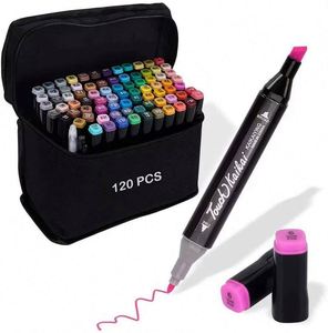 Marqueur permanent à alcool double pointe Bv-Sm100 personnalisé avec pointe pinceau en plastique de 6 mm, 168 couleurs vives, pour utilisation sur papier - Product Image 3
