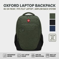 Sac à dos pour ordinateur portable vintage imperméable en tissu Oxford avec compartiment pour ordinateur portable, capacité de 20 à 39 L, pour l'école